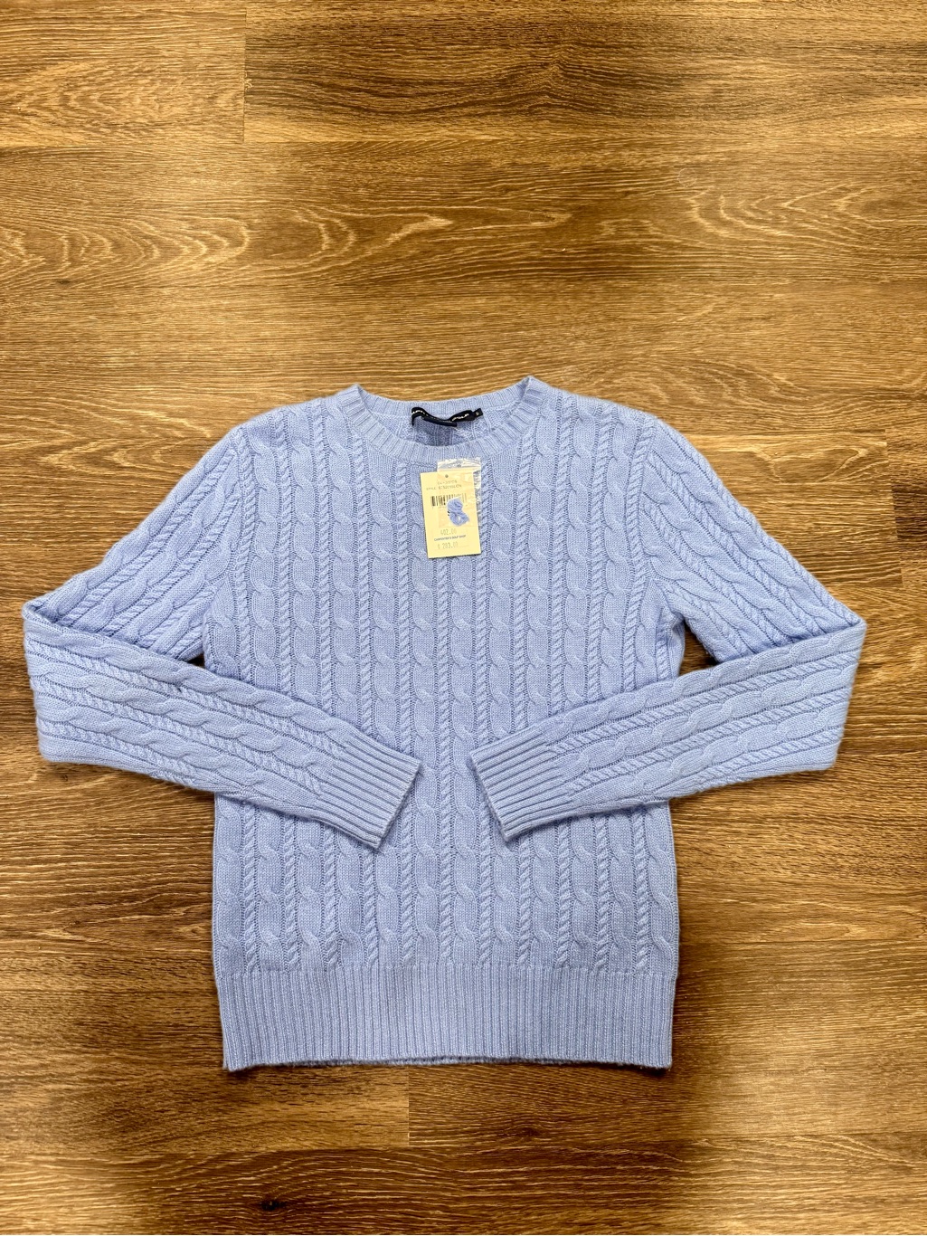 Ralph Lauren Golf 100% Cashmere Cable Knit Sweater Blue Small Nwt
